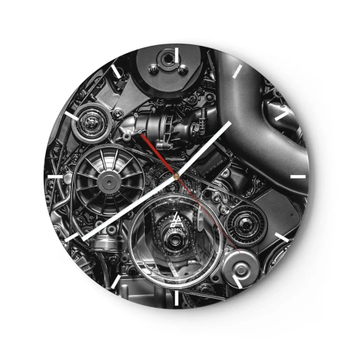 Horloge murale - Pendule murale - Poésie mécanique - 40x40 cm