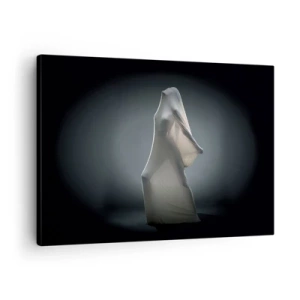 Impression sur toile - Image sur toile - Une figure en tissu blanc sur fond sombre - 70x50cm - Une soif secrète - Décoration murale moderne pour le salon et la chambre ARTTOR