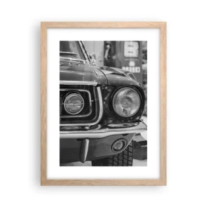 Affiche dans un chêne clair - Poster - Conduire dur - 30x40 cm