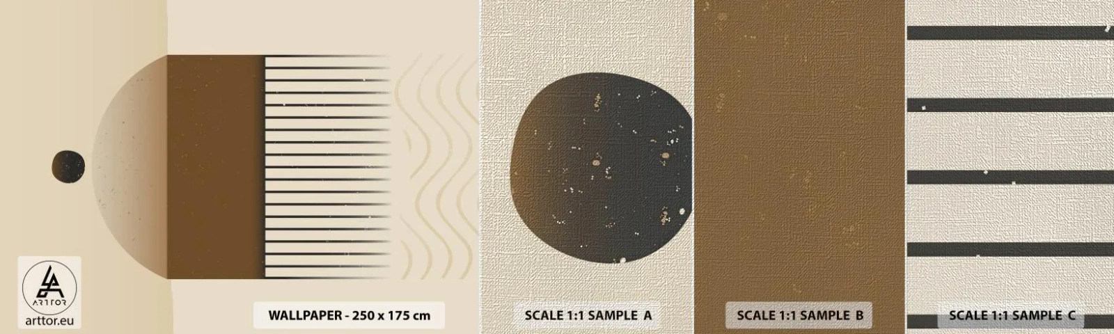 Échantillon de Papier Peint Premium Canvas - Différents états - Abstraction, Morceau, Minimalisme - 100x30 cm