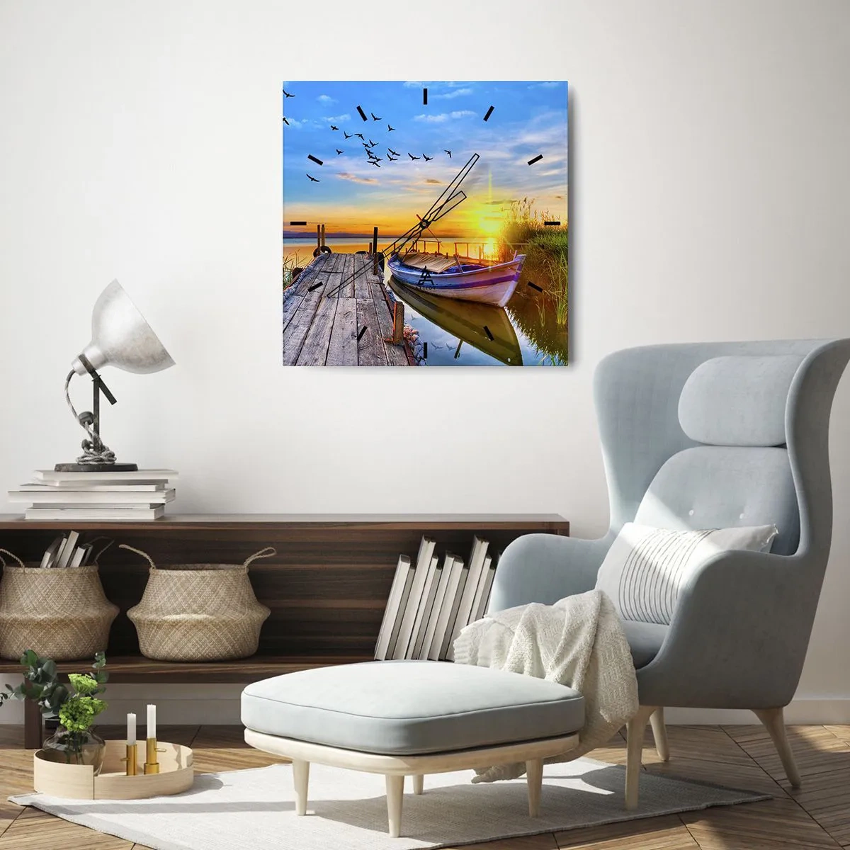 Horloge murale - Pendule murale - Au revoir, à demain - 40x40 cm