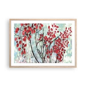 Affiche dans un chêne clair - Poster - Arbre en écarlate - 70x50 cm