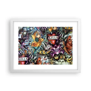 Affiche dans un cadre blanc - Poster - Le rêve du tatoueur - 40x30 cm