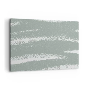 Impression sur toile - Image sur toile - Vagues d'hiver dans les tons menthe et blanc - 120x80cm - Abstraction dans un climat hivernal - Décoration murale moderne pour le salon et la chambre ARTTOR