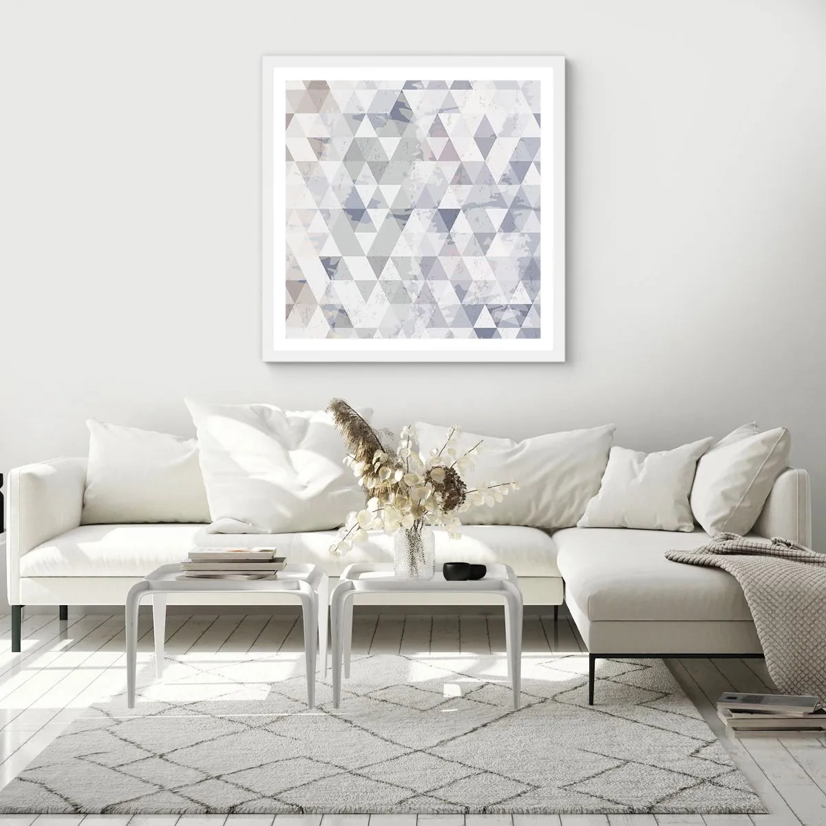 Affiche dans un cadre blanc - Poster - En rythme de trois - 50x50 cm