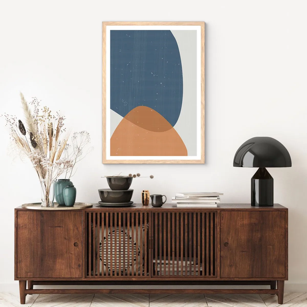 Affiche dans un chêne clair - Poster - Ovales et influences - 40x50 cm