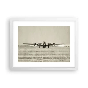 Affiche dans un cadre blanc - Poster - Toujours prêt! - 40x30 cm