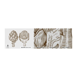 Échantillon de Papier Peint Premium Sand - Leçon d’anatomie - Artichaut, Cuisine, Légumes - 100x30 cm