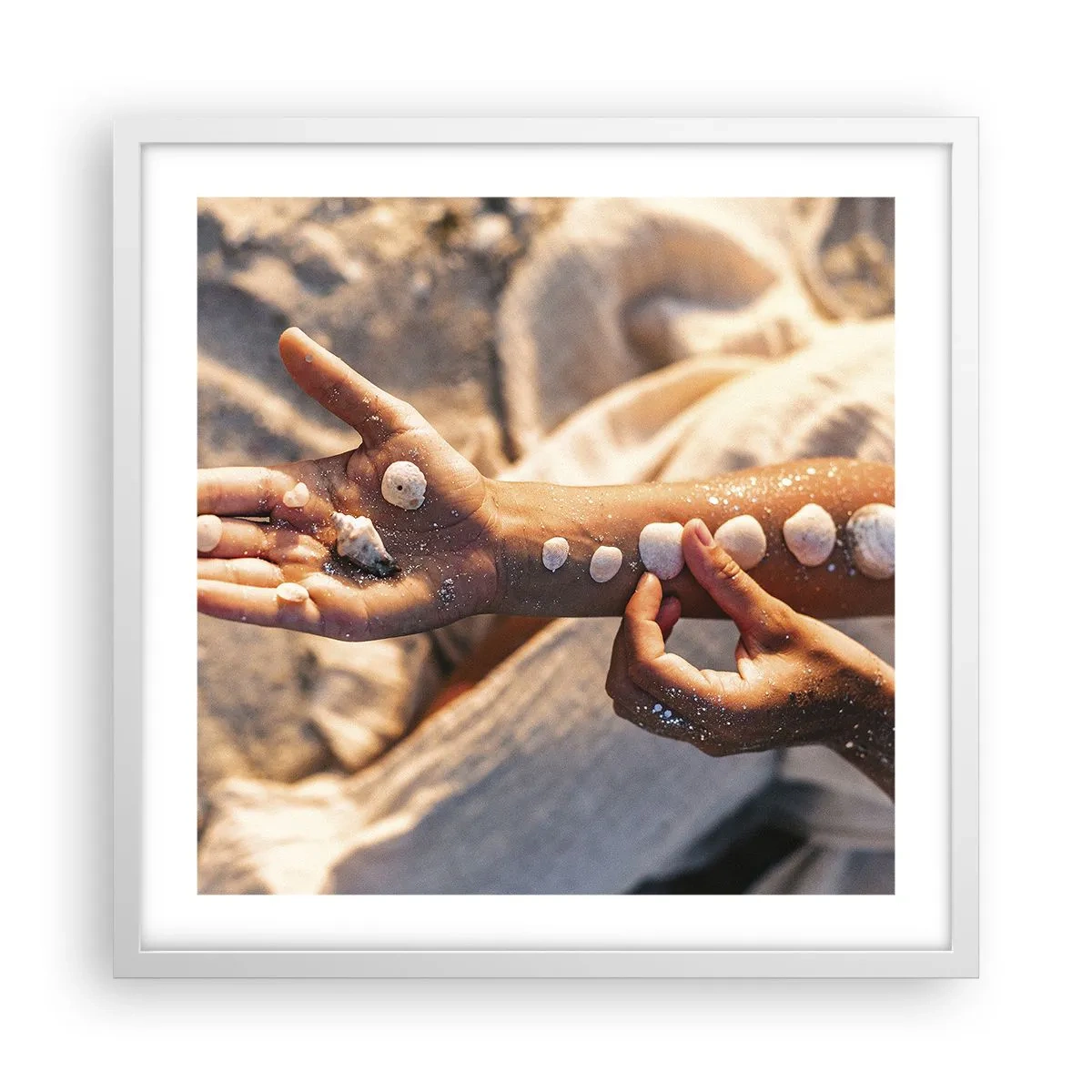 Affiche dans un cadre blanc - Poster - La beauté à portée de main - 50x50 cm