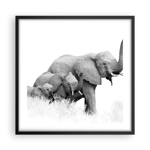 Affiche dans un cadre noir - Poster - Un, deux, trois - 50x50 cm