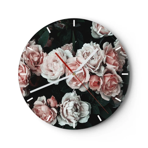 Horloge murale - Pendule murale - Ensemble de rose - 40x40 cm