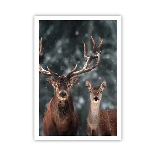 Affiche - Poster - Le roi de la forêt avec sa femme - 70x100 cm