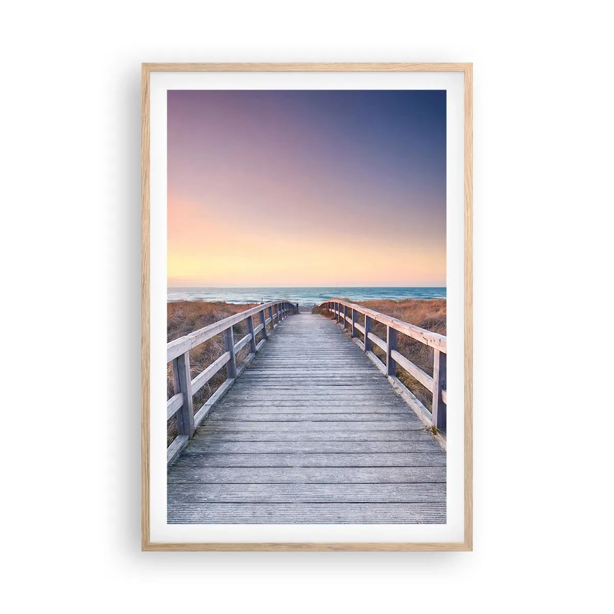 Affiche dans un chêne clair - Poster - Aurore baltique du soir - 61x91 cm