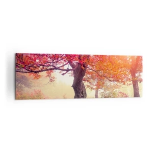 Impression sur toile - Image sur toile - Paysage d'automne avec des arbres aux couleurs intenses - 160x50cm - Frénésie de floraison - Décoration murale moderne pour le salon et la chambre ARTTOR