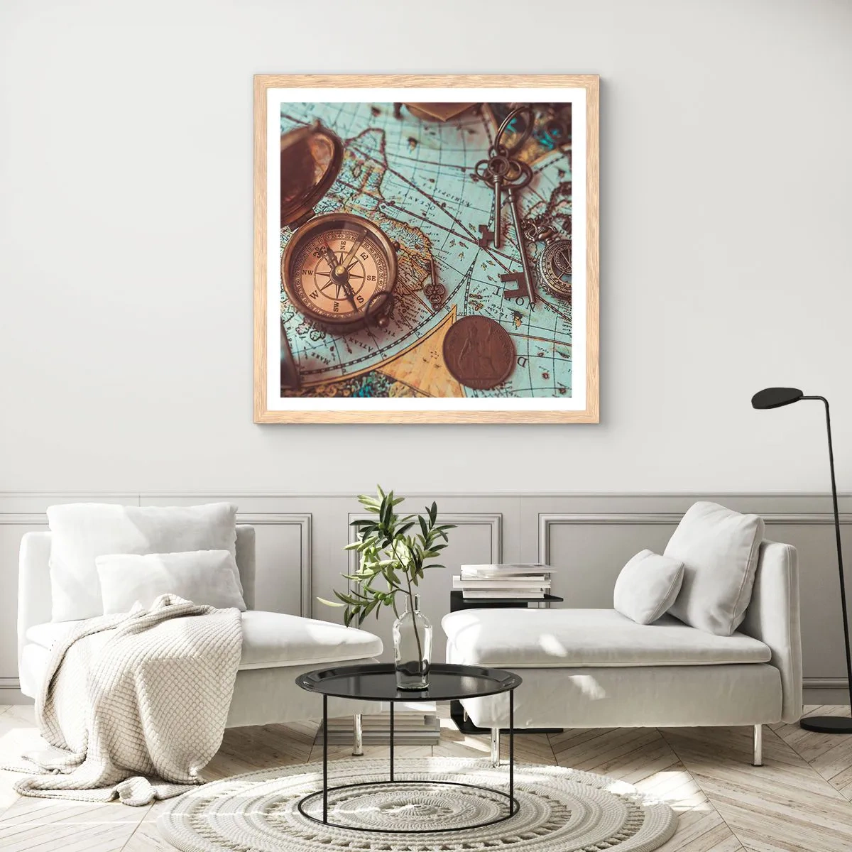 Affiche dans un chêne clair - Poster - Pour ceux qui recherche l'aventure - 60x60 cm