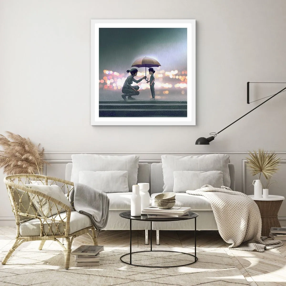 Affiche dans un cadre blanc - Poster - Et maintenant, tout va bien - 60x60 cm