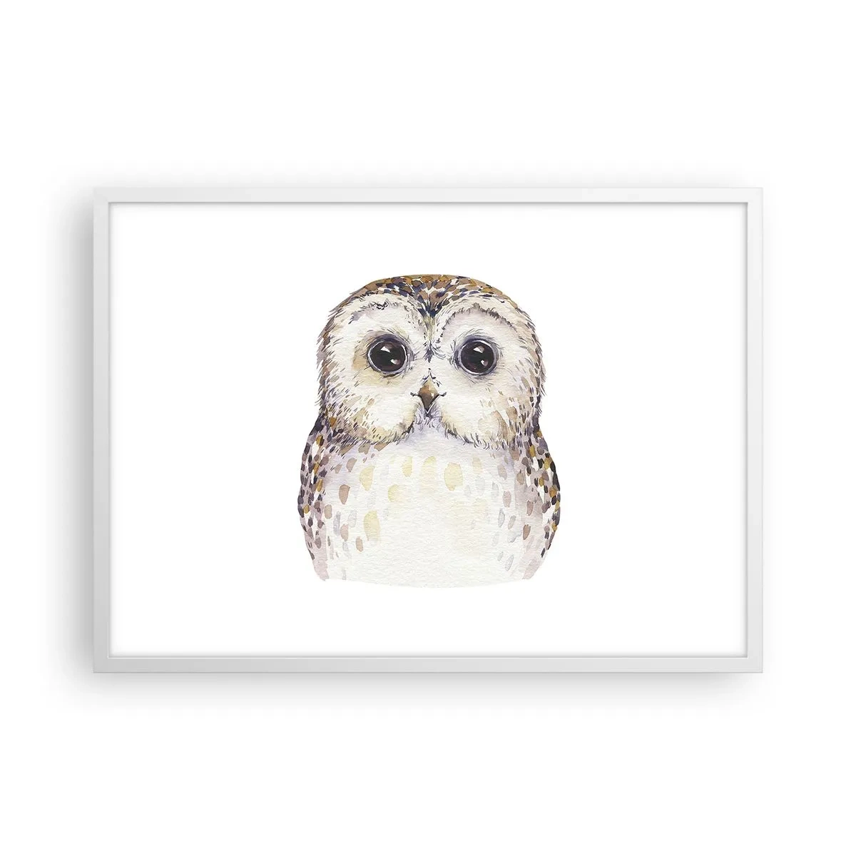 Affiche dans un cadre blanc - Poster - Regarde-moi dans les yeux - 70x50 cm