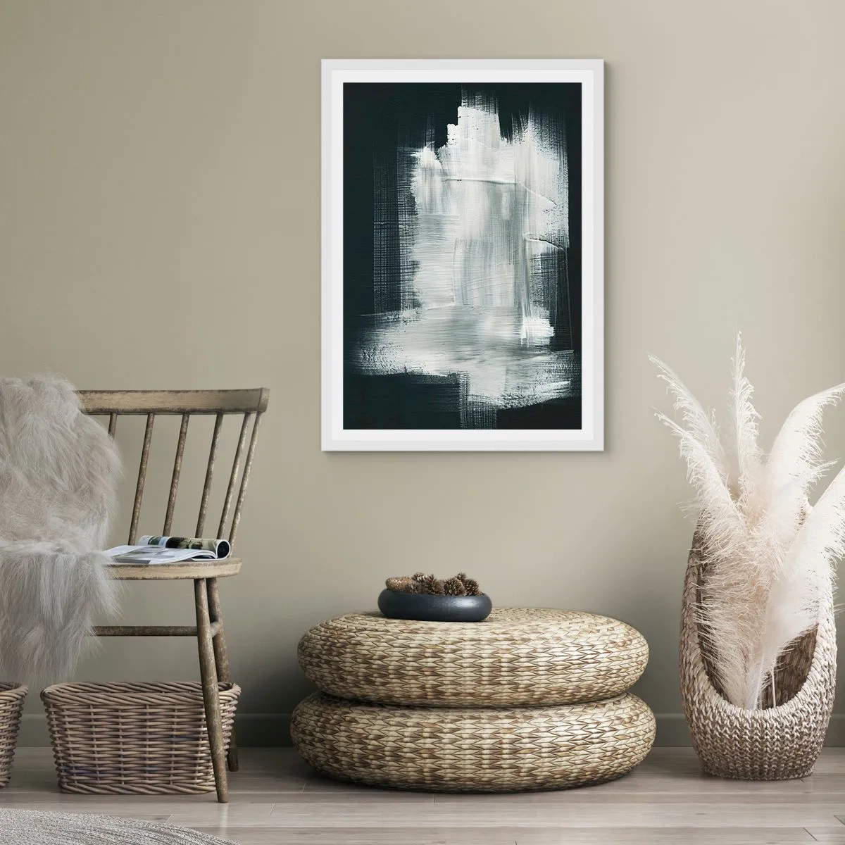 Affiche dans un cadre blanc - Poster - Tissé à la verticale et à l'horizontale - 70x100 cm