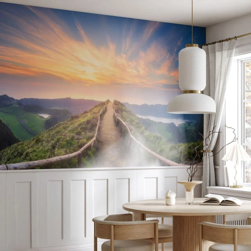 Papier Peint Photo Premium Canvas - Proche du ciel - Paysage de montagne, Nature, Coucher de soleil - 500x350 cm