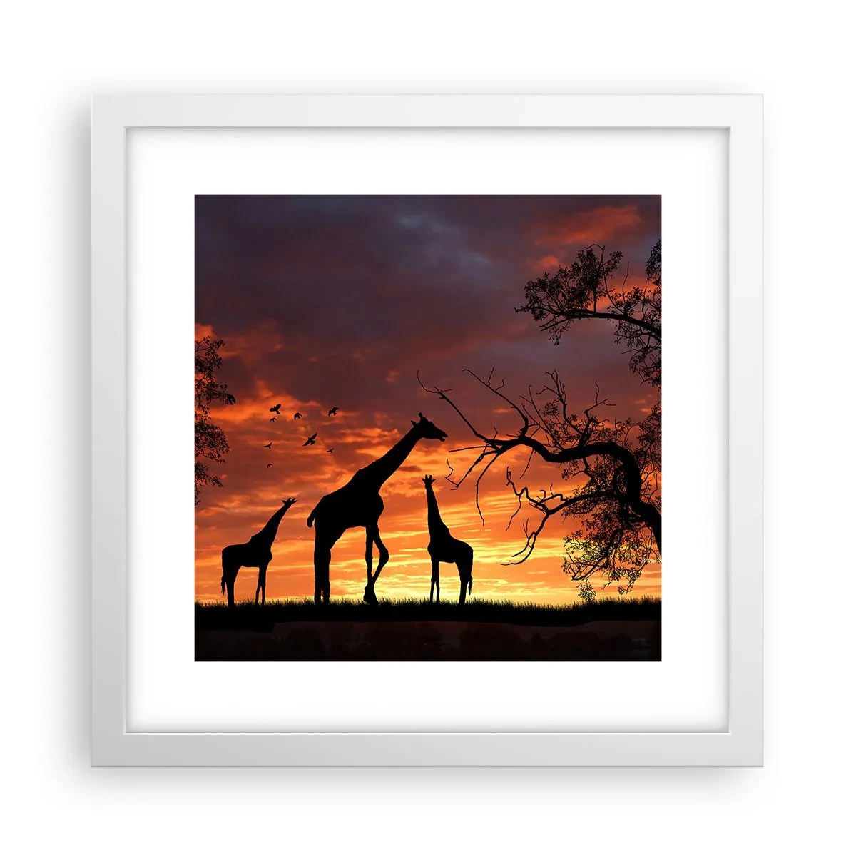 Affiche dans un cadre blanc - Poster - Un petit dîner avec vos proches - 30x30 cm