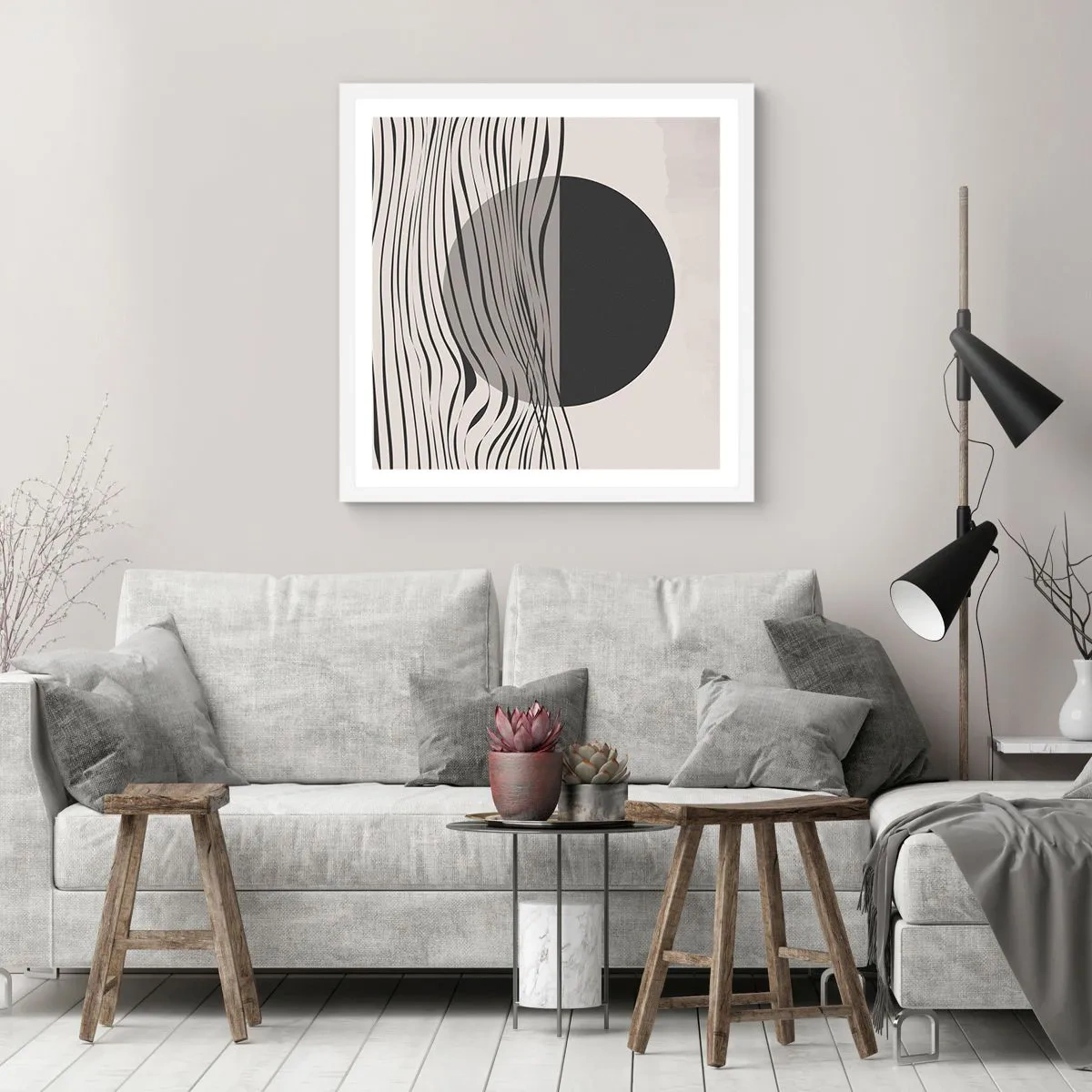 Affiche dans un cadre blanc - Poster - Demi composition - 40x40 cm