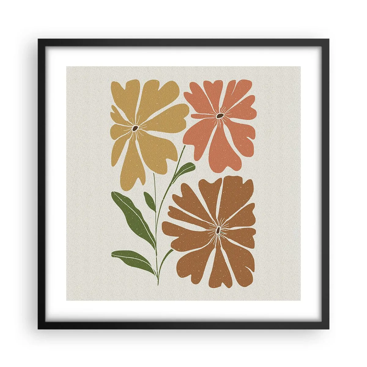 Affiche dans un cadre noir - Poster - Nature et géométrie - 50x50 cm