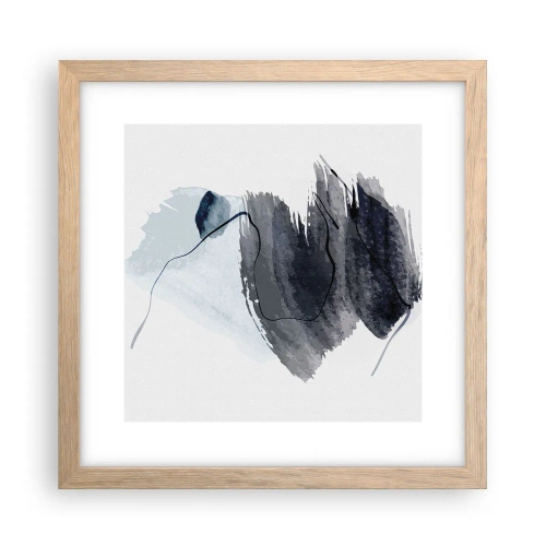 Affiche dans un chêne clair - Poster - Intensité et mouvement - 30x30 cm