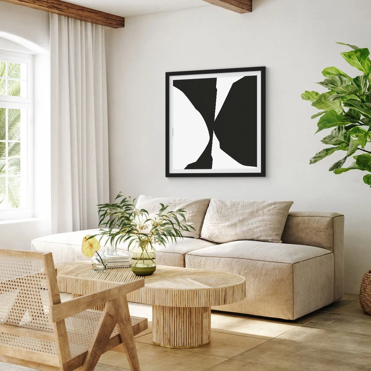 Affiche dans un cadre noir - Poster - Positif négatif - 50x50 cm