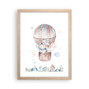 Affiche dans un chêne clair - Poster - Nous serons de retour bientôt! - 30x40 cm