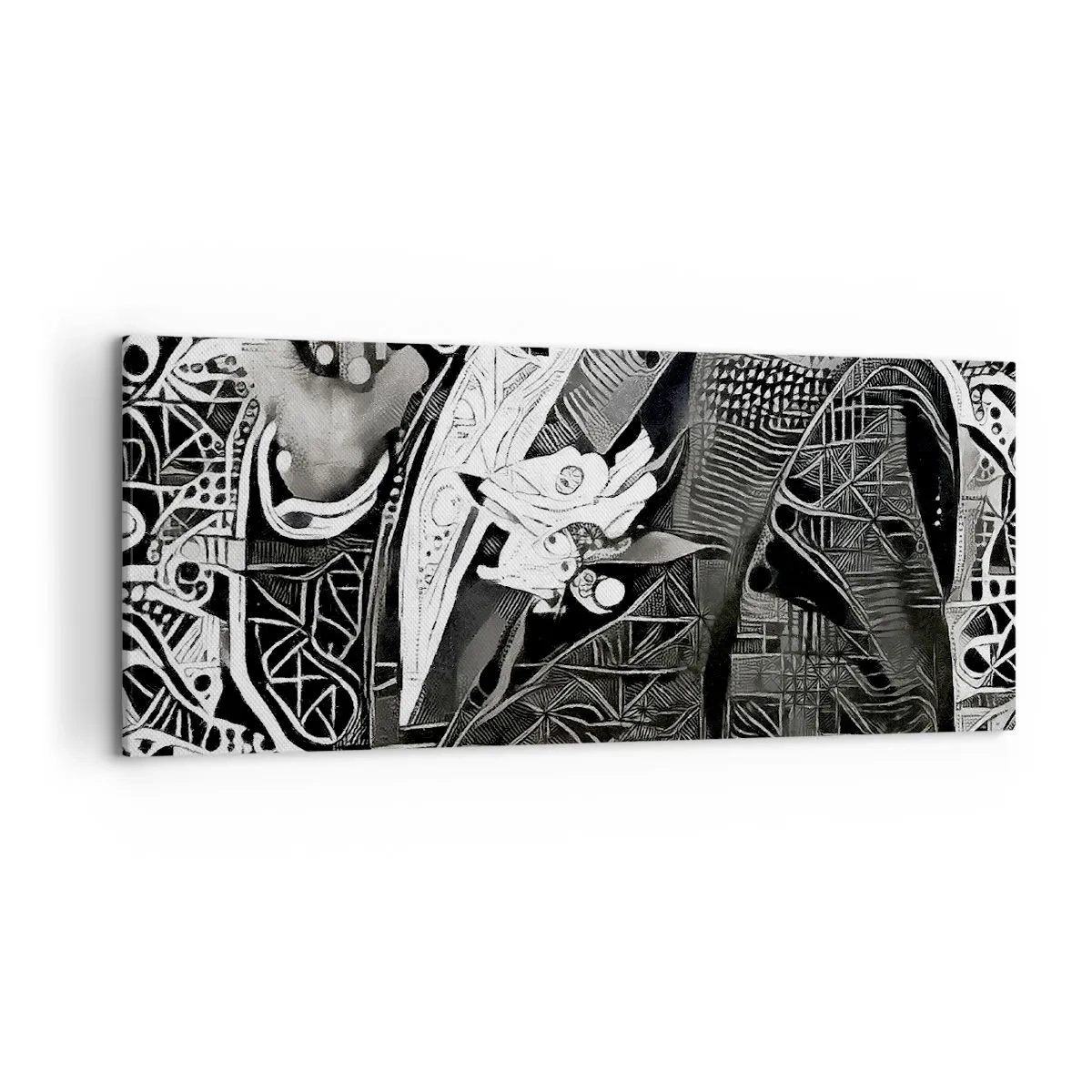 Impression sur toile - Image sur toile - Abstraction élégante d'un homme en costume en noir et blanc - 120x50cm - Seulement en apparence un homme froid - Décoration murale moderne pour le salon et la chambre ARTTOR