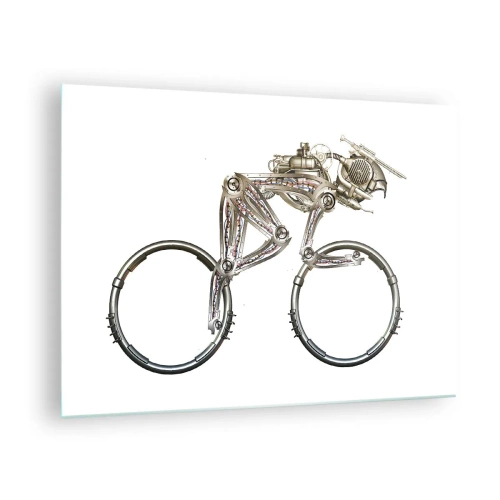 Impression sur verre - Image sur verre - Vélo industriel en métal - 70x50cm - Machine exceptionnelle - Décoration murale moderne pour le salon et la chambre ARTTOR