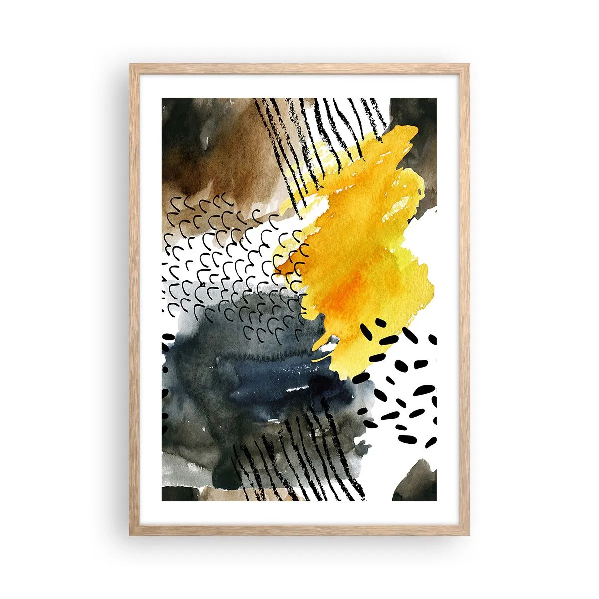 Affiche dans un chêne clair - Poster - Rencontre des éléments - 50x70 cm