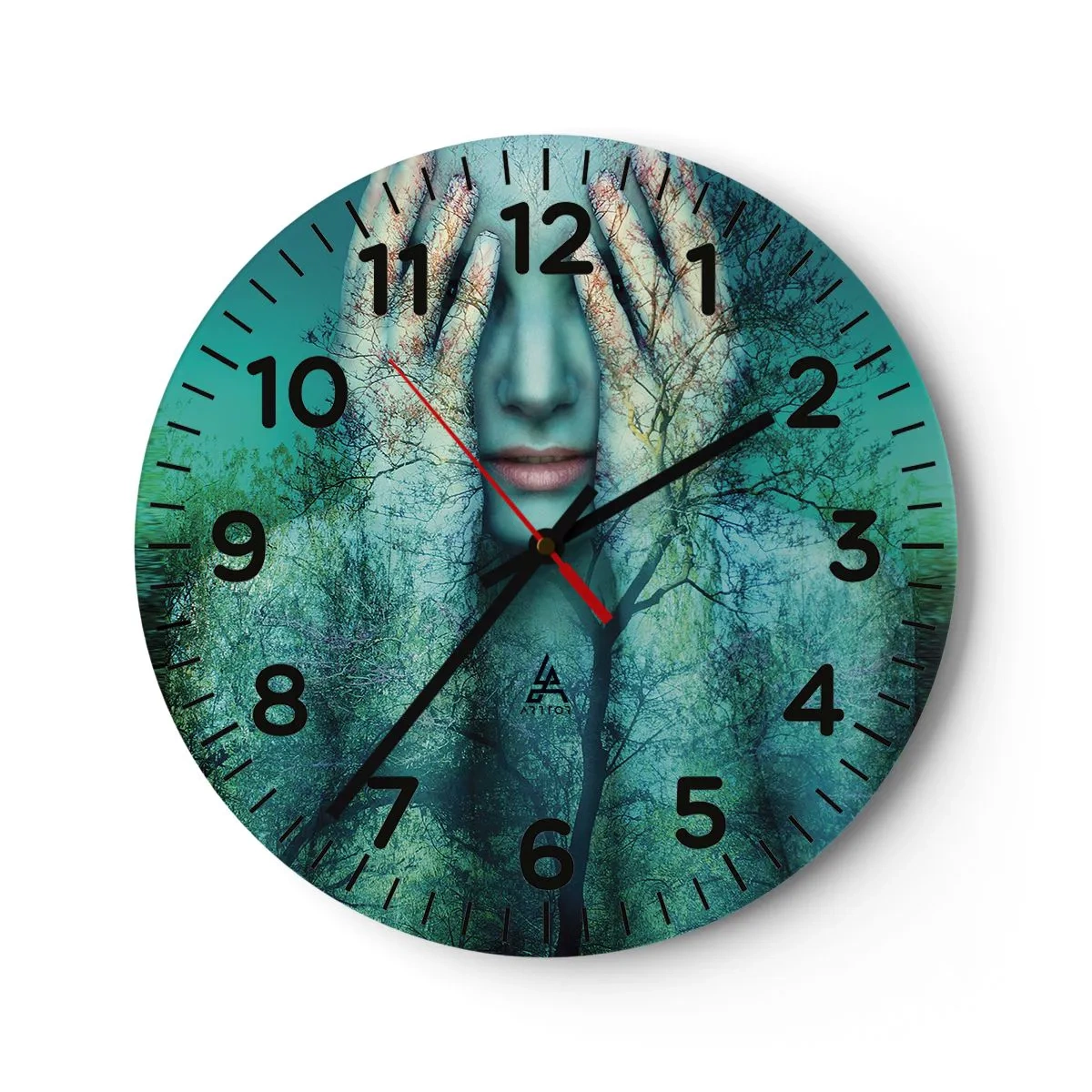 Horloge murale - Pendule murale - immergé dans l'azur - 30x30 cm