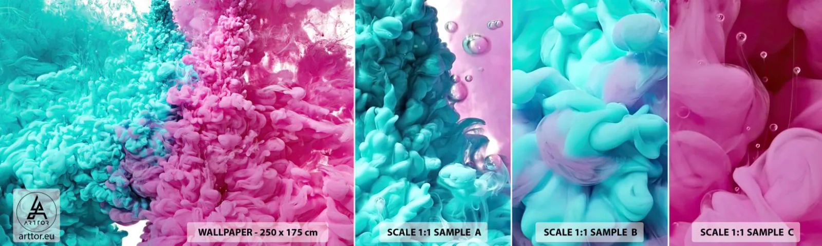 Échantillon de Papier Peint Autocollant Deluxe Sticker - Rencontre finale - Abstraction, Morceau, 3D - 100x30 cm