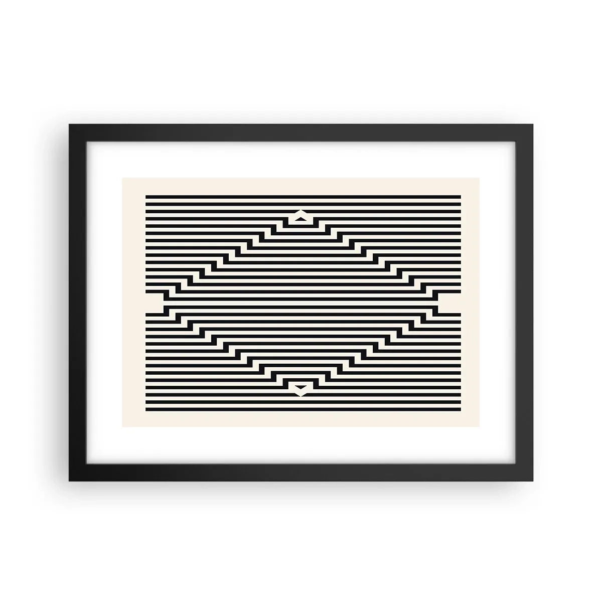Affiche dans un cadre noir - Poster - Illusion géométrique - 40x30 cm
