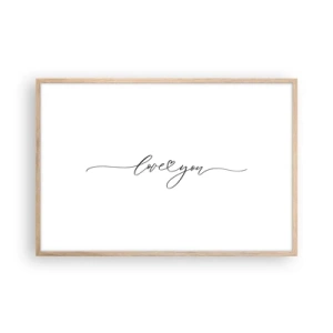 Affiche dans un chêne clair - Poster - Noir sur blanc - 91x61 cm