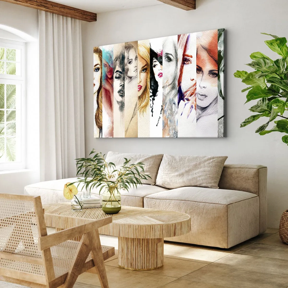 Impression sur toile - Image sur toile - Une collection de portraits de femmes dans divers styles artistiques. - 100x70cm - Et c'est toujours TOI - Décoration murale moderne pour le salon et la chambre ARTTOR