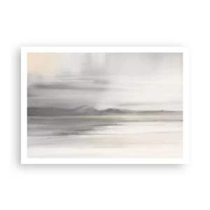 Affiche - Poster - Un paysage subtil aux tons gris et beige - 100x70cm - Distance réfléchie - Décoration murale moderne pour le salon et la chambre ARTTOR