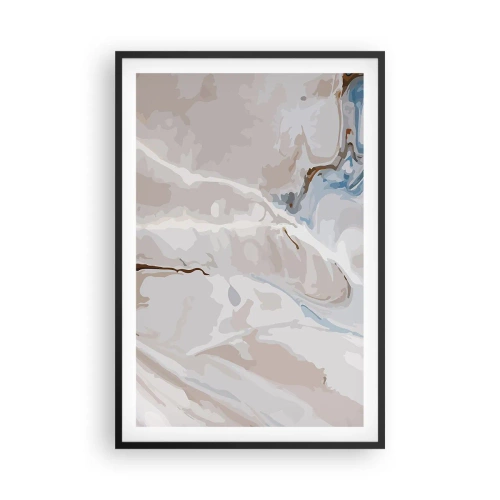 Affiche dans un cadre noir - Poster - Le bleu serpente sous le blanc - 61x91 cm