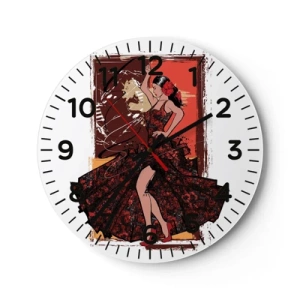 Horloge murale - Pendule murale - Au rythme du cœur - 40x40 cm