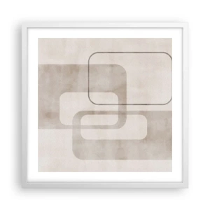 Affiche dans un cadre blanc - Poster - Fugue géométrique - 50x50 cm