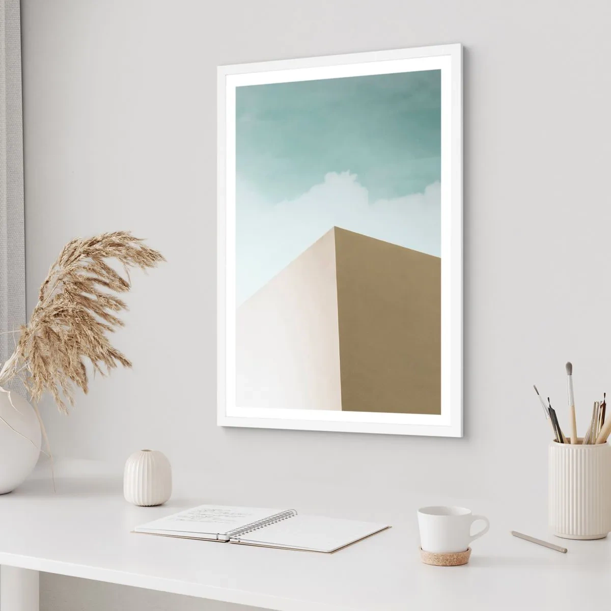 Affiche dans un cadre blanc - Poster - La géométrie d'un été ensoleillé - 30x40 cm