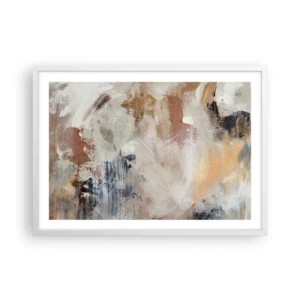 Affiche dans un cadre blanc - Poster - Abstraction brumeuse - 70x50 cm
