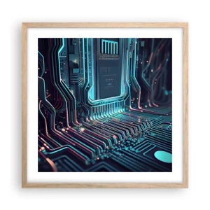 Affiche dans un chêne clair - Poster - Je pense comme ça… - 50x50 cm