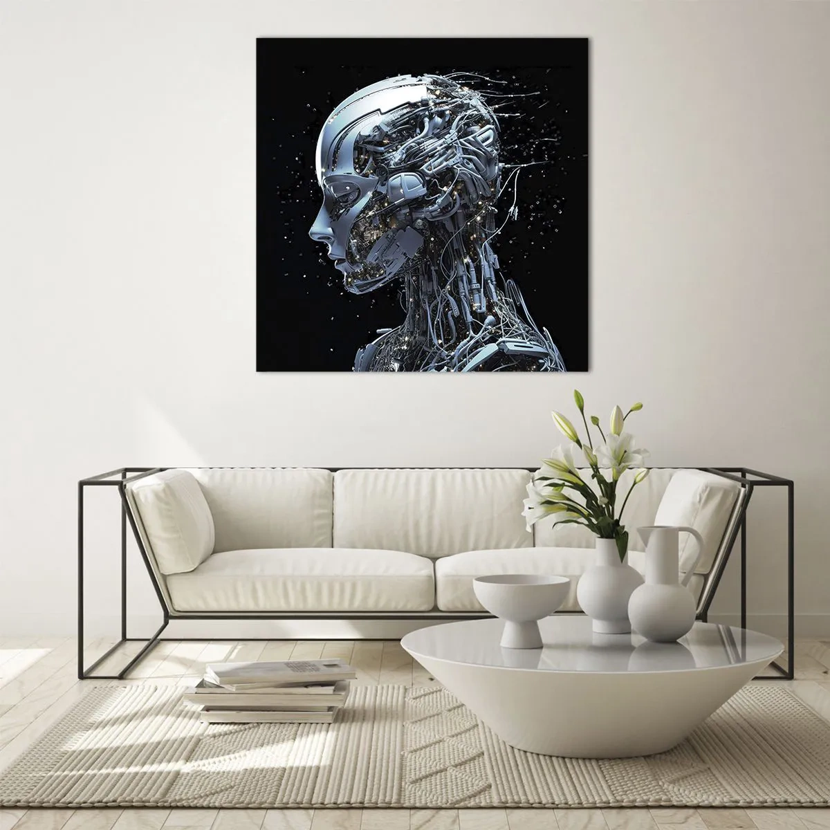 Impression sur verre - Image sur verre - La technologie est une femme - 50x50 cm