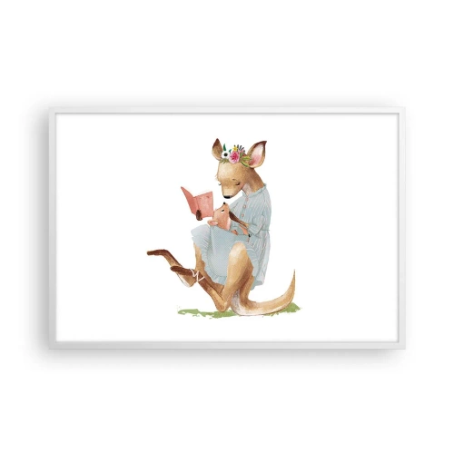 Affiche dans un cadre blanc - Poster - Lis-moi maman - 91x61 cm