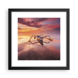Affiche dans un cadre noir - Poster - Le calme d'une soirée tropicale - 30x30 cm