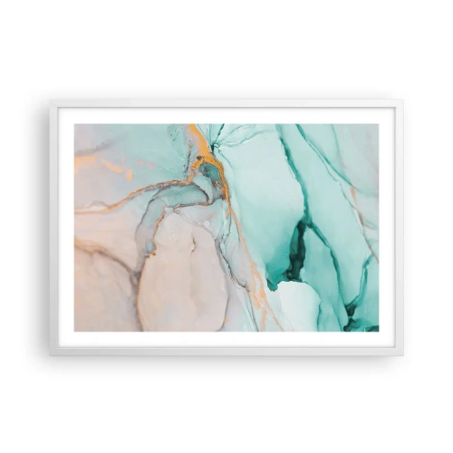 Affiche dans un cadre blanc - Poster - Danse des formes et des couleurs - 70x50 cm