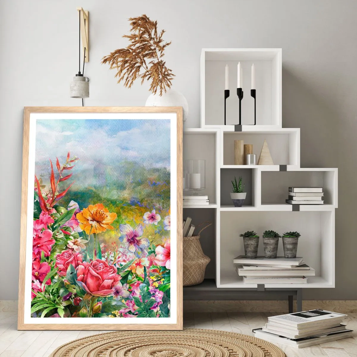 Affiche dans un chêne clair - Poster - Un jardin devenu fou - 70x100 cm