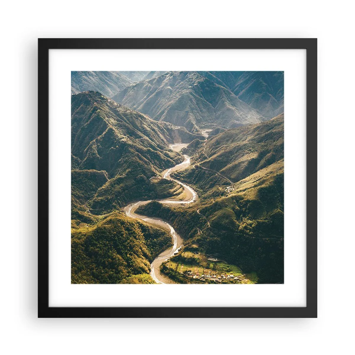 Affiche dans un cadre noir - Poster - Directement du coeur des montagnes - 40x40 cm